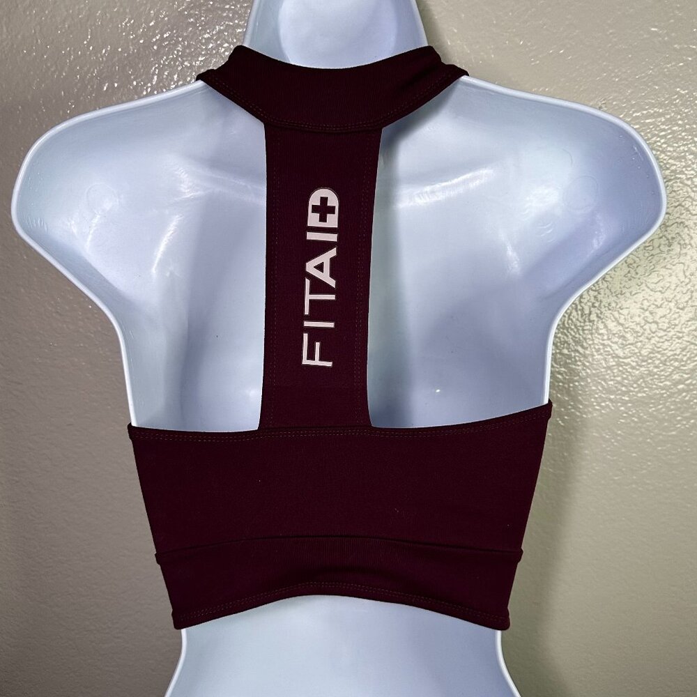 FitAid Halter Neck Sports Bra in Plum